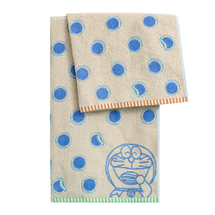 夕才儿美术馆 哆啦A梦正版纯棉高档浴巾 无捻纱A类洗澡成人大毛巾