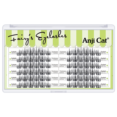 anjicat仙子婴儿弯J翘单簇睫毛
