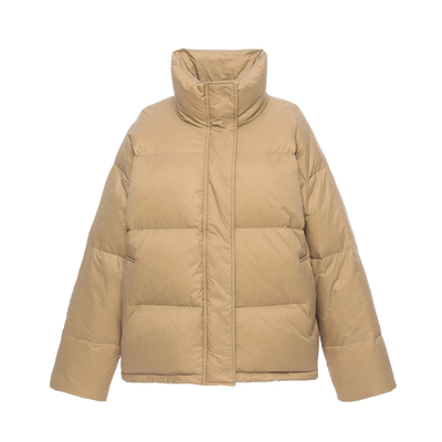 卡其色羽绒服女款冬季2025新款超好看短款小个子韩版加厚面包服爆