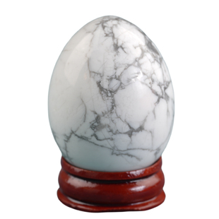 天然白松石滚石摆件菱镁矿原石鸡蛋造型装饰儿童水晶宝石矿物标本