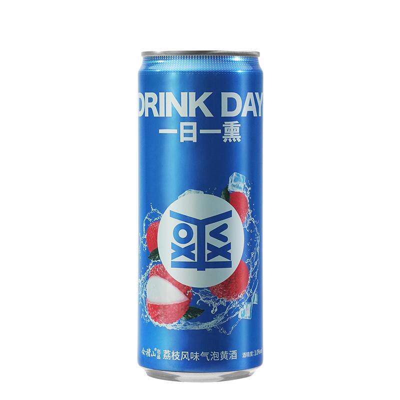 会稽山 荔枝味爽酒正宗气泡黄酒3度330ml*12罐装低度冰饮酒整箱装