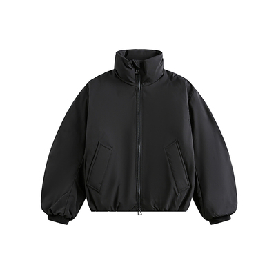 潮牌纯色立领棉衣2025冬季情侣款