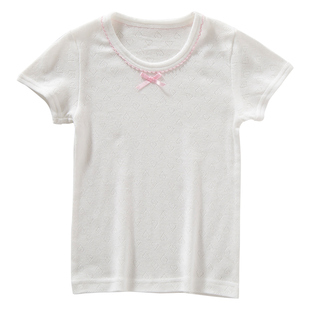 纯棉婴幼儿上衣女童纯棉T恤女宝宝全棉背心网眼女孩短袖T恤半袖夏