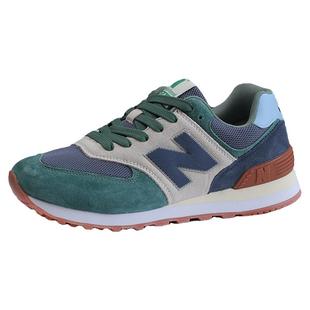 正品邦德真皮N字鞋低帮复古时尚休闲跑步鞋男女百搭韩版潮情侣鞋