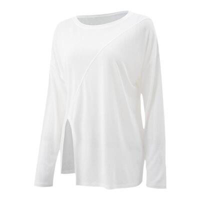 gigt极吉宽松开叉遮臀健身罩衫