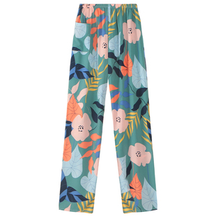 女夏秋季睡裤绵绸裤加肥加长长裤单裤休闲裤家居裤人造棉棉绸裤