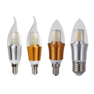 led灯泡 e27e14小螺口灯泡无频闪家用超亮节能三色变光蜡烛泡尖泡