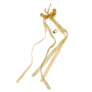 伴月兔儿童汉服头饰女童超仙古风龙角流苏飘带发夹小女孩国风发饰