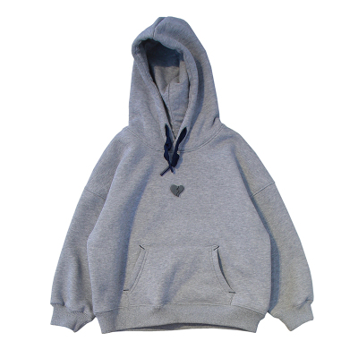 一体绒加厚立体爱心连帽卫衣男童