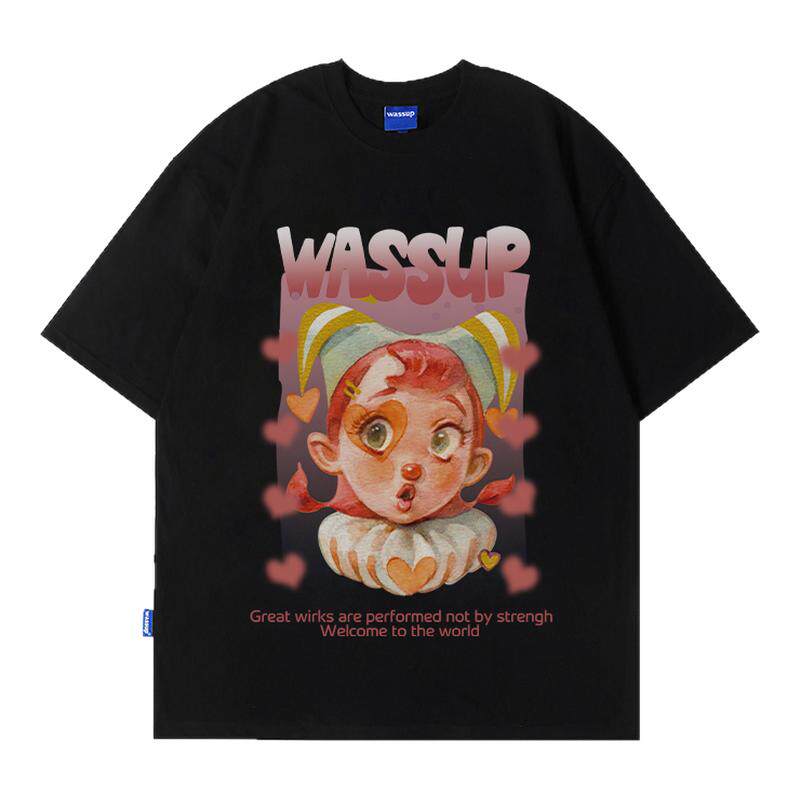 WASSUP美式小丑重磅T恤短袖夏季