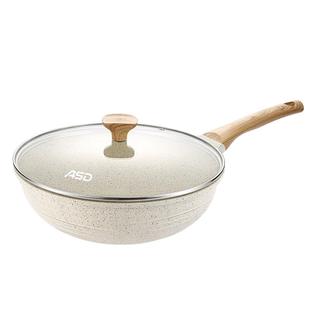 爱仕达麦饭石炒锅不粘锅家用电磁炉煤气灶通用炒菜锅不沾锅平底锅