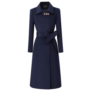 冬季加厚加绒女大衣中长款酒店前台物业金店珠宝店毛呢外套工作服