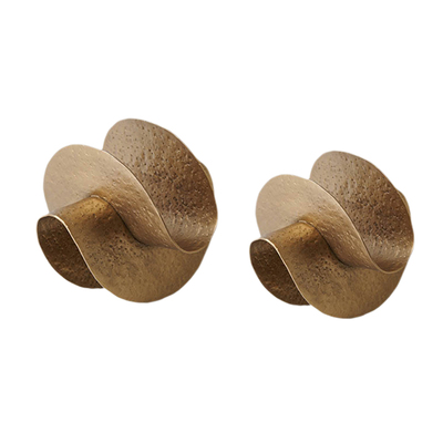 印度进口铝制古铜色环形几何摆件