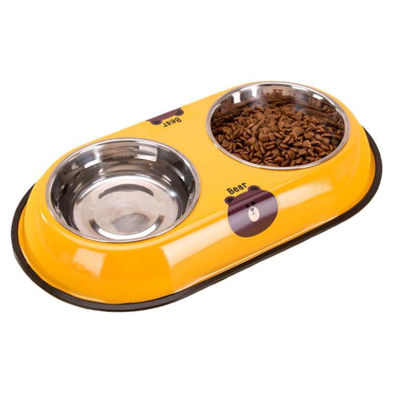 狗碗狗盆猫碗猫食盆狗狗饭盆防打翻双碗喝水一体中小型犬宠物用品