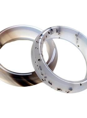 天然水墨玛瑙戒指玉髓指环指圈女