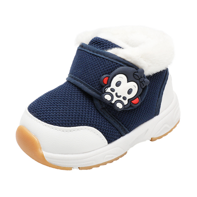学步鞋男宝宝棉鞋冬季加绒加厚婴儿鞋子软底0一1-3岁女童保暖鞋