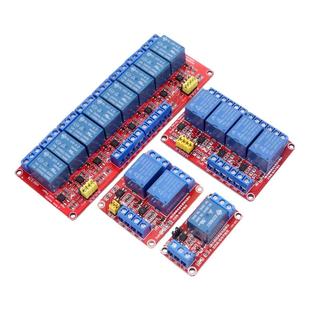 1/2/4/8路5V12V24V继电器模块带光耦隔离支持高/低电平触发开发板