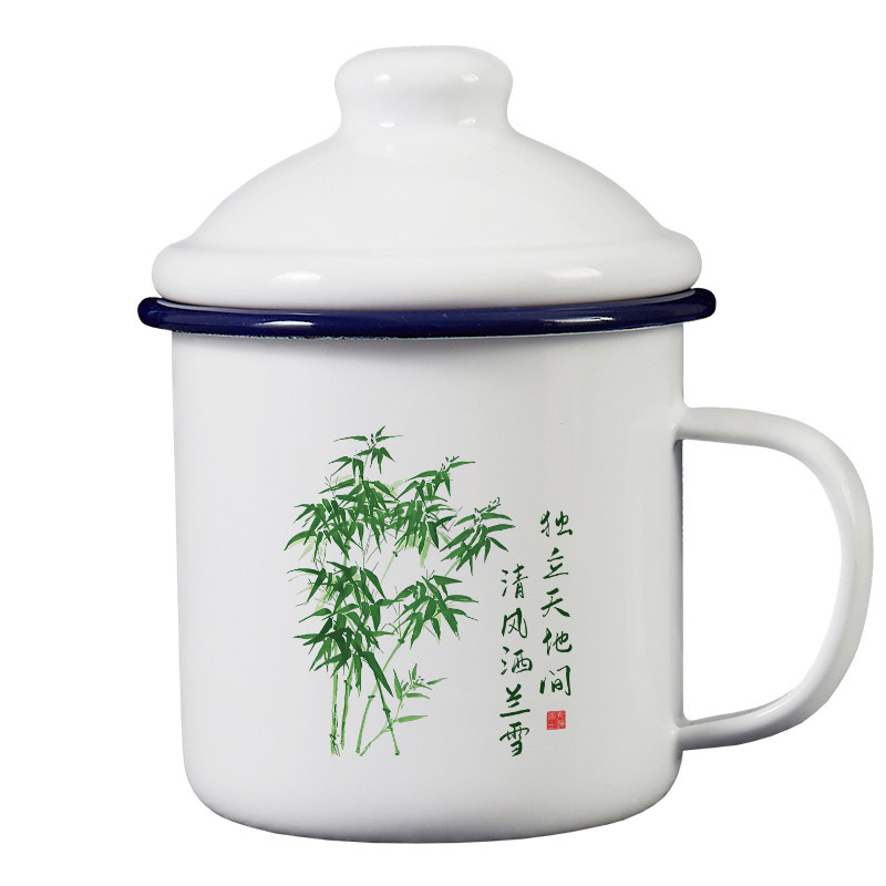 清风洒兰雪竹子国潮复古马克杯