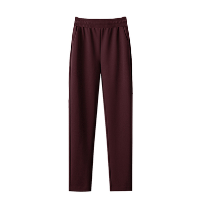 中年妈妈秋冬季新款高级感直筒加厚加绒长裤女装休闲高腰松紧裤子