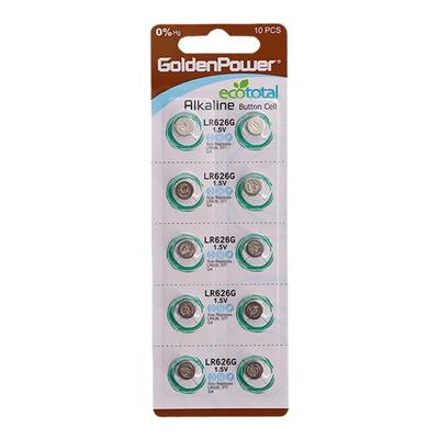 金力LR626G纽扣电池环保无汞 GoldenPower助听器专用电池10粒装