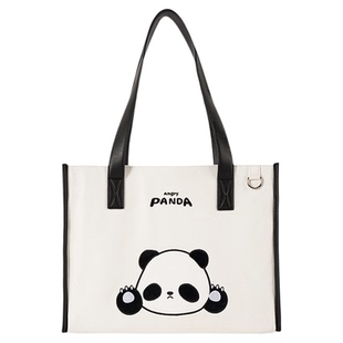 九木杂物社熊猫气气手提斜挎包单肩托特包通勤斜挎手提大容量包