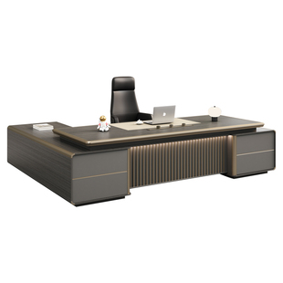 老板桌总裁董事长办公桌高级感大班台经理办公室桌办公桌椅组合