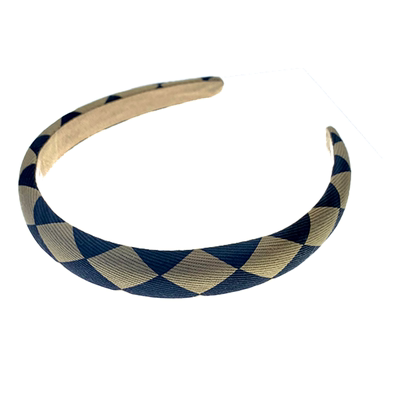 复古高颅顶海绵菱格纹发箍