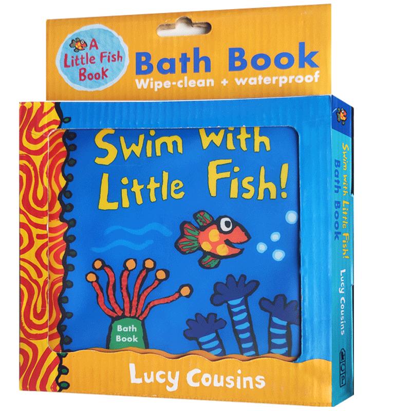 英文原版 Swim with Little Fish! 和小鱼一起游泳! 幼儿英语启蒙认知洗澡防水书小鼠波波系列同作者Lucy Cousins