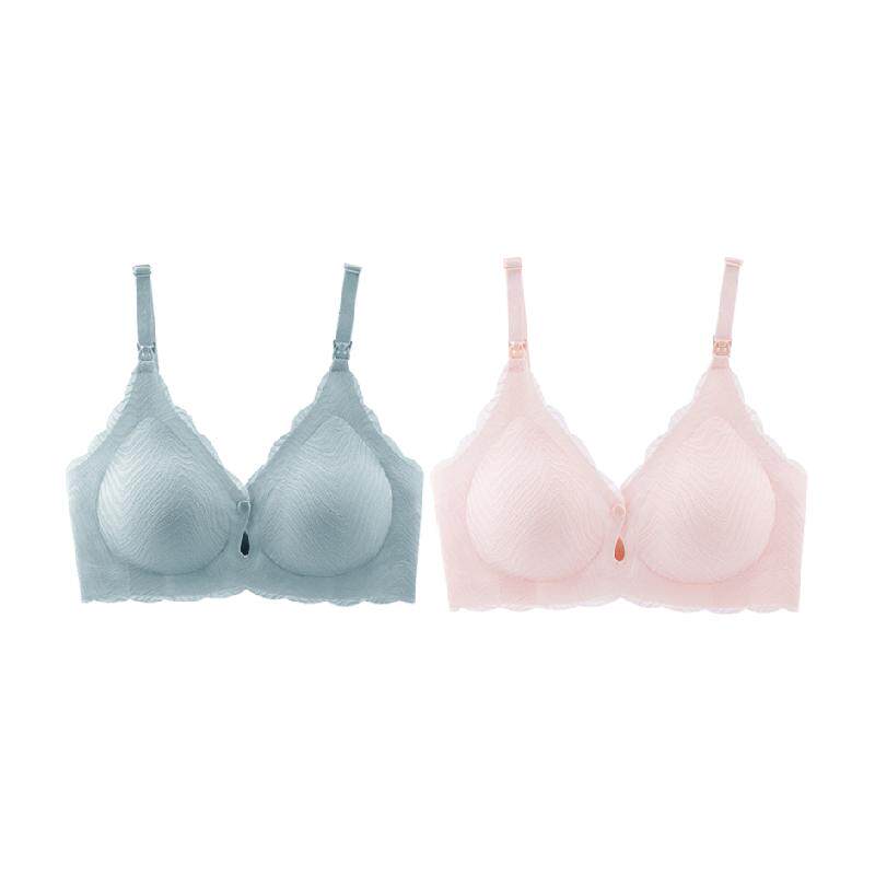 婧麒小贝壳前开扣哺乳孕妇内衣夏季薄款聚拢防下垂怀孕期喂奶文胸