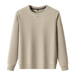 【奥粒绒】红豆男装绵羊毛加绒卫衣2025秋冬基础款圆领针织衫毛衣