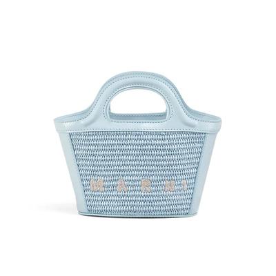 春季小号MARNI蓝色编织包