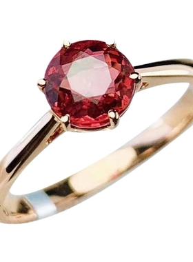 新款天然碧玺戒指女金彩色宝石