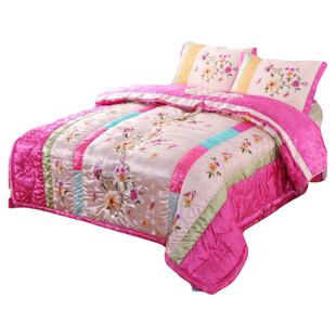 正品外贸韩国被子贡缎喜被四件套结婚纯棉婚嫁被床铺盖床罩三件套