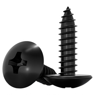 国标黑色304不锈钢十字大扁头自攻螺丝钉蘑菇头镀黑锌M3M4M5MM6mm