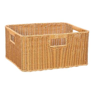 高级感浴室柜下编织收纳筐