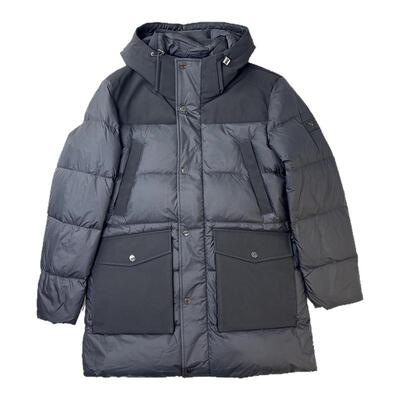 报喜鸟长款黑色加厚羽绒服