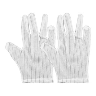 劳保防静电手套带胶粒防滑耐磨PU白手套无尘作业防护净化工作手套