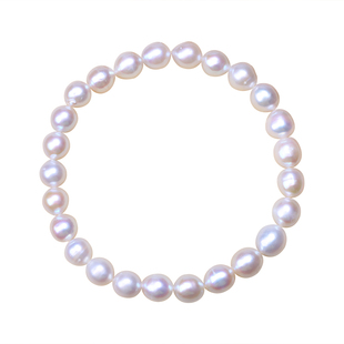 特价淡水akoya珍珠手链 高光小灯泡白透粉珍珠手串项链饰品女温柔