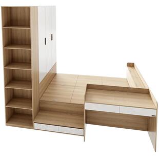 全友家居现代简约榻榻米多功能床小户型次卧床衣柜一体2026新款