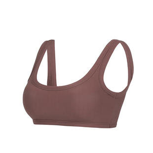 annerun螺纹运动文胸外穿跑步防震美背款健身背心带胸垫瑜伽内衣