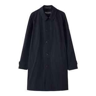 Marc O'Polo/MOP 春季新款简约黑色廓形宽松薄款外套长款风衣男士