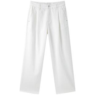 太平鸟高腰阔腿直筒牛仔裤2026春季宽松垂感直筒牛仔裤A1HAE2226