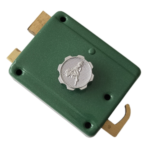 老式盼盼防盗门锁 大连锁厂狮子锁812S型绿色锁壳偏心中心锁芯C级