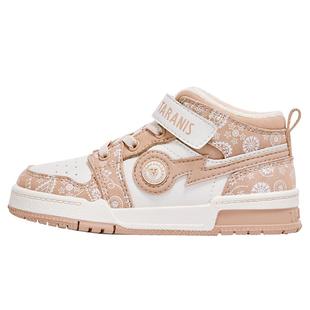 泰兰尼斯童鞋冬季儿童板鞋加绒保暖女童舒适运动鞋男童护踝滑板鞋