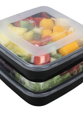 外卖方形水果捞可加热塑料饭盒