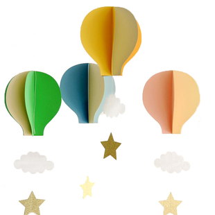 商店新年节地学校幼儿园店教室布置立体美陈幼儿园热气球挂饰吊饰