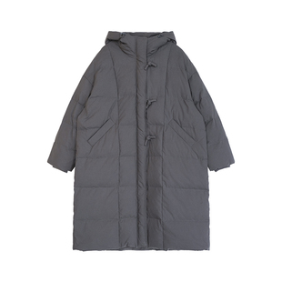 雪域堡垒蓬感90白鹅绒纯棉连帽糖果结保暖长款羽绒服 安妮森林