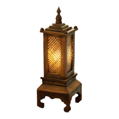 泰国装饰台灯卧室禅意实木灯具