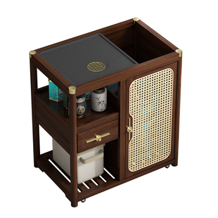 实木茶水柜家用移动泡茶台茶桌边柜客厅茶几烧水泡茶一体带轮茶车