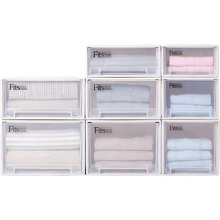 日本天马抽屉式收纳箱家用大号塑料收纳盒衣橱衣服毛衣衣架储物箱